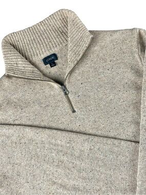 J.Crew Merino Wool Blend Donegal Fleck 1/4 Zip Sweater Large, Heritage